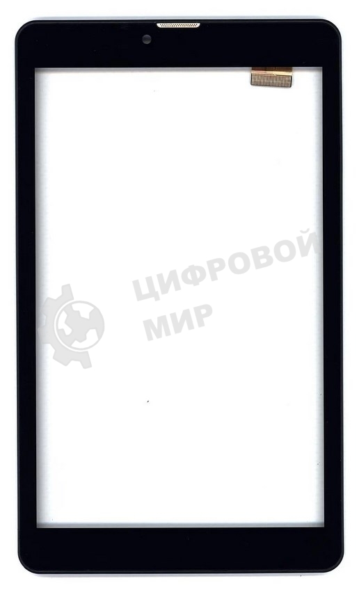 Сенсорное стекло (тачскрин) для Irbis TZ874, черное с рамкой