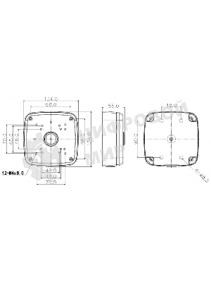 Настенная коробка Dahua для корпусов серий HDW2 Junction Box PFA121