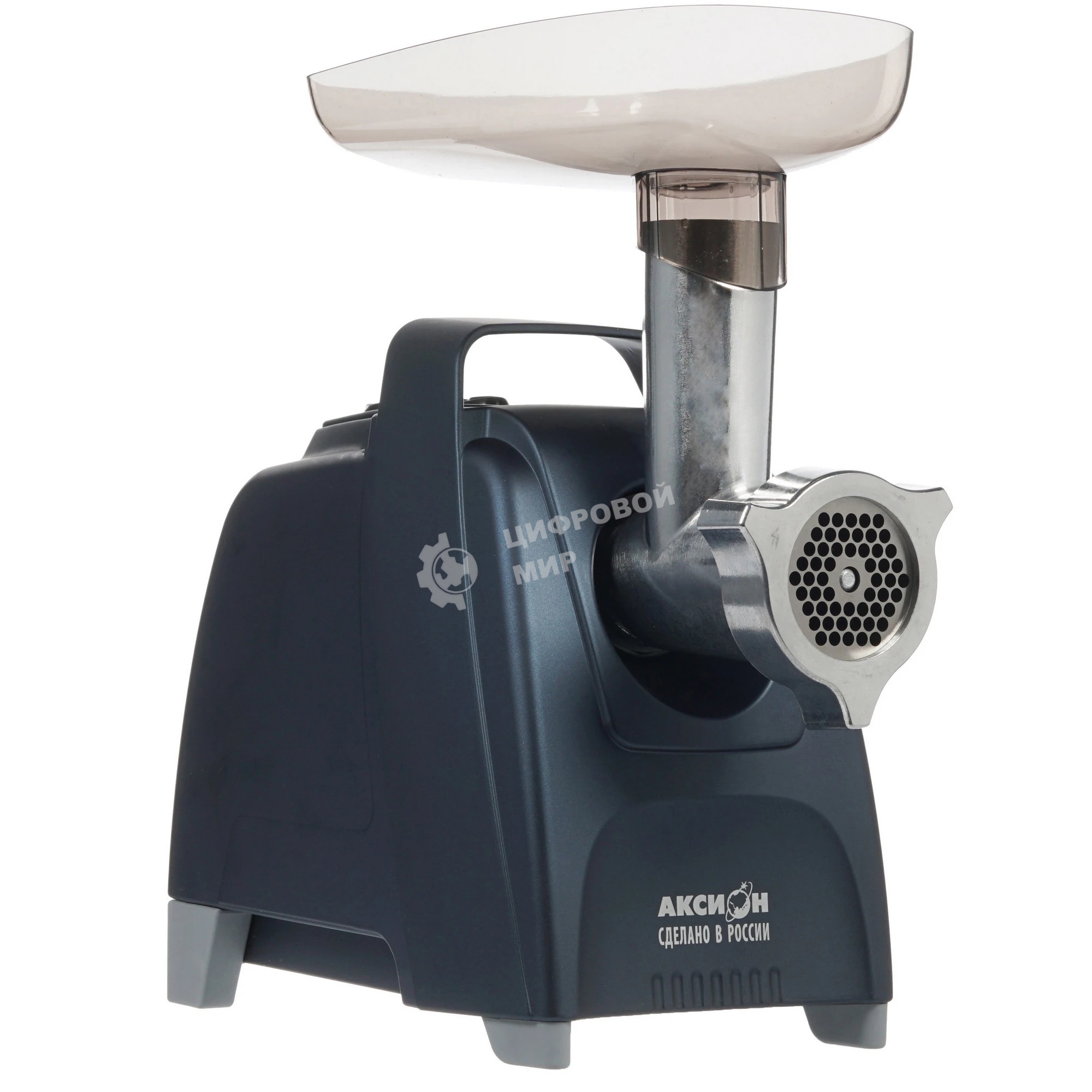 Мясорубка электрическая Аксион М61.01 темно-синий, 2000 Вт, 4.0 кг/мин, реверс, защита от перегрузки, насадки - 4