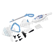 Паровая швабра Blackton Bt SM1114 White-blue, Мощность 1300 Вт, 2 в 1. Вертикальная и компактная, Резервуар для воды 300 мл, Время неприрывной работы до 20 минут, Быстрая и эффективная очистка всех типов полового покрытия: паркет, линолеум, плитка, Уничтожение до 99,9% бактерий и микробов, Поворотная щетка, 12 насадок в комплекте, Вертикальная парковка, Быстрый нагрева 20 секунд