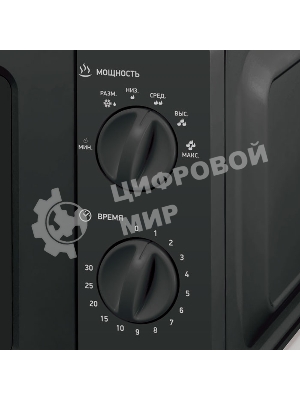 Микроволновая печь BBK 17MWS-782M/B черный, 17 л, 700 Вт, переключатели - поворотный механизм