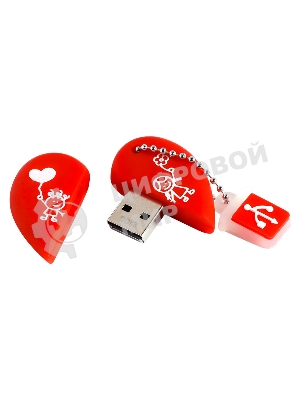 Флешка USB Smartbuy Wild Heart (SB32GbHeart), 32Gb, USB 2,0, R/W 25/15, красное Сердце