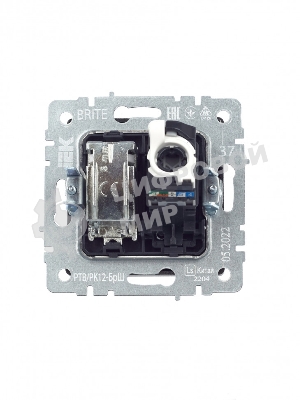 Розетка телевизионная двойная TV+RJ45 IEK Brite РТВ/РК12-БрШ (BR-AK20-1-K37) кат.5E шампань