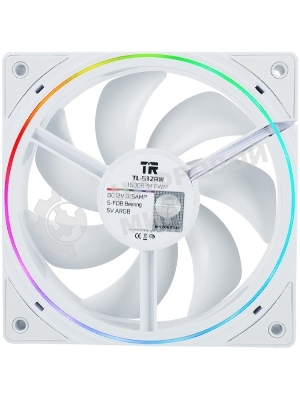 Кулер для корпуса Thermalright TL-S12RW Reverse (120x120x25mm, 4-pin PWM, ARGB, 47.6CFM, 23.2dBA, 1500RPM, White)