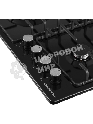 Газовая варочная панель Maunfeld EGHE.64.3STS-EB/G, 4 конфорки, эмалированная сталь, черный