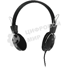Проводные наушники Oklick HS-M200 черный, накладные, Jack 3.5 мм