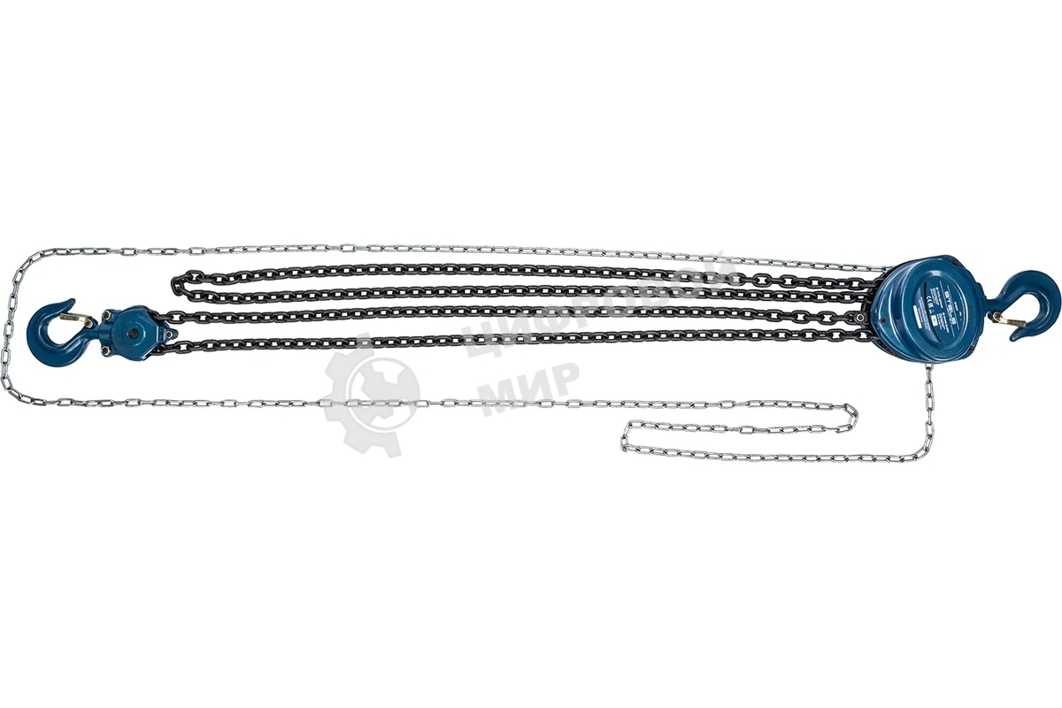 Таль цепная Stels 51947 3 т, h подъема 3 м, расстояние между крюками 500 мм