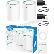 Бесшовный Mesh роутер Cudy M1500 (M1500(2-PACK)) AX1500 10/100/1000BASE-TX (упак.:2шт)