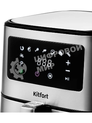 Аэрогриль Kitfort KT-2228 серебристый, 1700 Вт, 5.5 л, сенсор, 9 программ