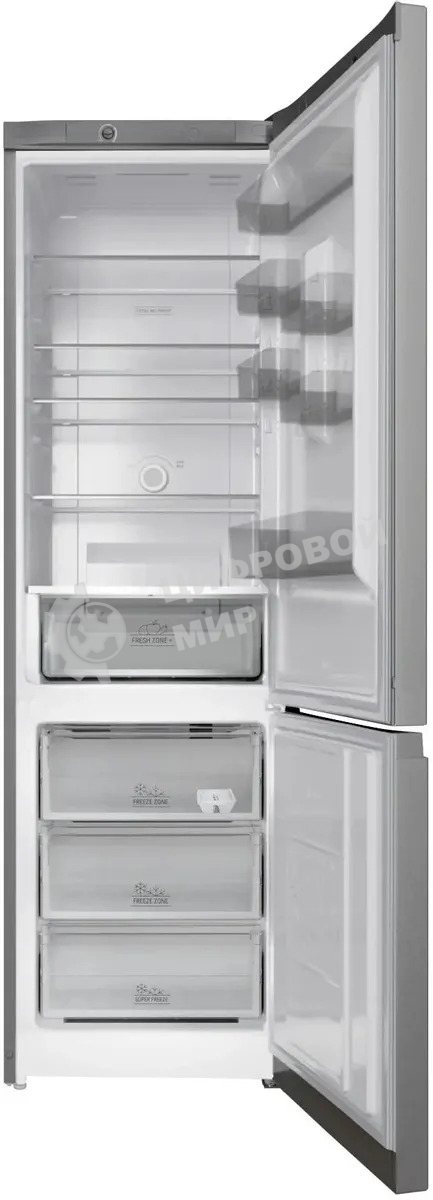 Холодильник Hotpoint HT 6200 S серебристый двухкамерный 240/83л морозилка снизу, No Frost