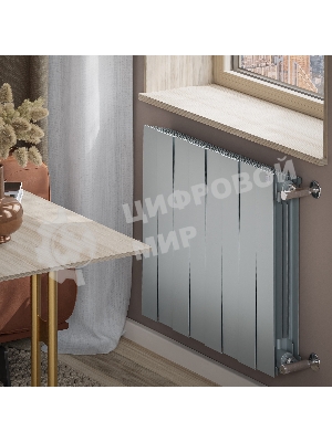 Радиатор биметаллический Royal Thermo PianoForte 500 серебристый - 8 секц.