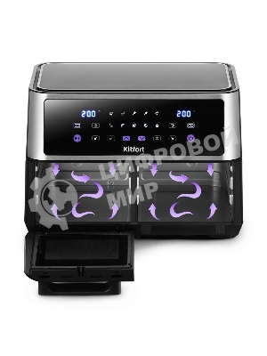 Аэрогриль Kitfort КТ-2256 черный, 2850 Вт, 11 л, сенсор, 10 программ