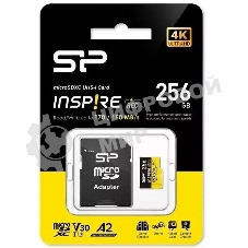 Флеш карта microSDXC 256Gb Silicon Power SP256GbSTXLA2V1NSP Inspire V30 A2 + adapter
