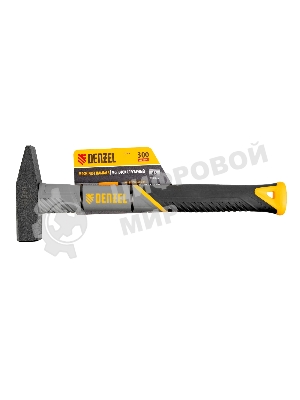 Молоток слесарный Denzel 300 г, кованый, фибергласовая рукоятка c TPR покрытием