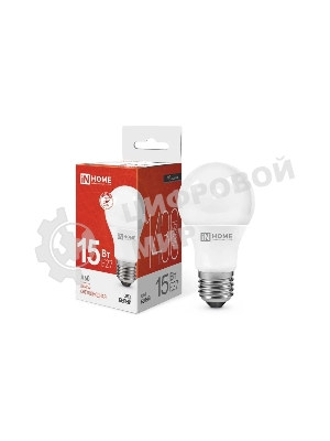 Лампа светодиодная IN HOME 4690612020273 LED-A60-VC 15 Вт 230В E27 4000К 1430 лм