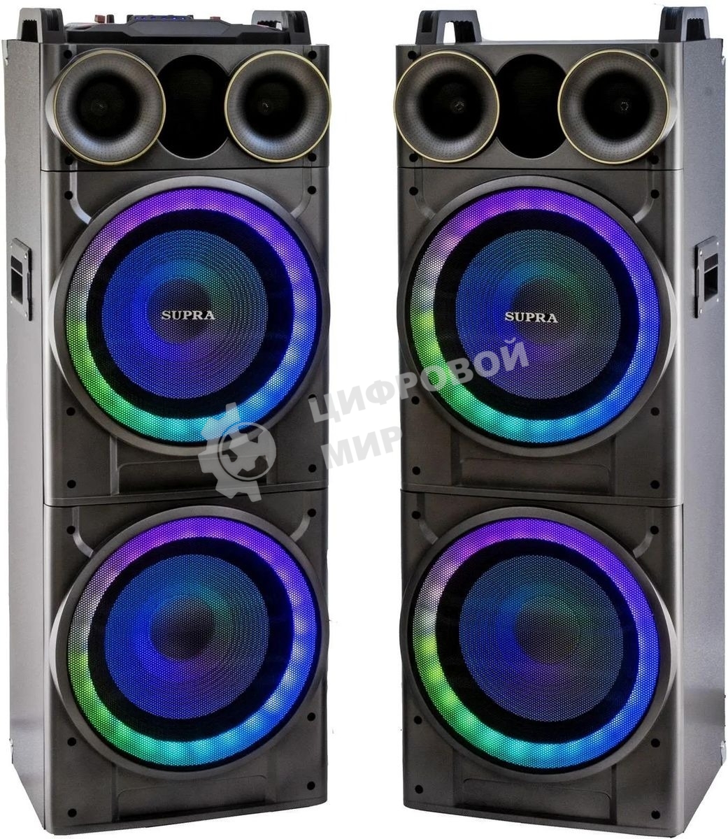 Минисистема SUPRA SMB-2150 черный 1200Вт FM USB BT SD (в комплекте: активн.+пассив.колонки)