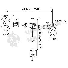 Кронштейн для мониторов Cactus CS-VM-D29-BK черный 13