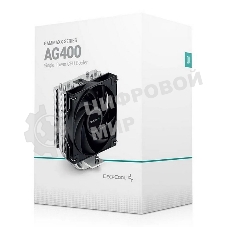 Кулер для процессора DEEPCOOL AG400 черный, 120 мм, алюминий/медь, 2000 об/мин, 31.6 дБ, 4 pin, 220 Вт, 150 мм