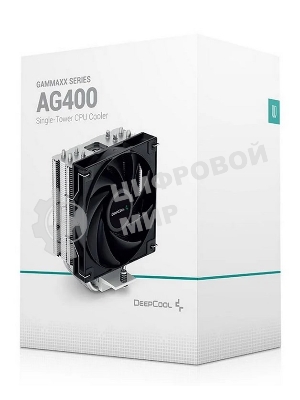 Кулер для процессора DEEPCOOL AG400 черный, 120 мм, алюминий/медь, 2000 об/мин, 31.6 дБ, 4 pin, 220 Вт, 150 мм