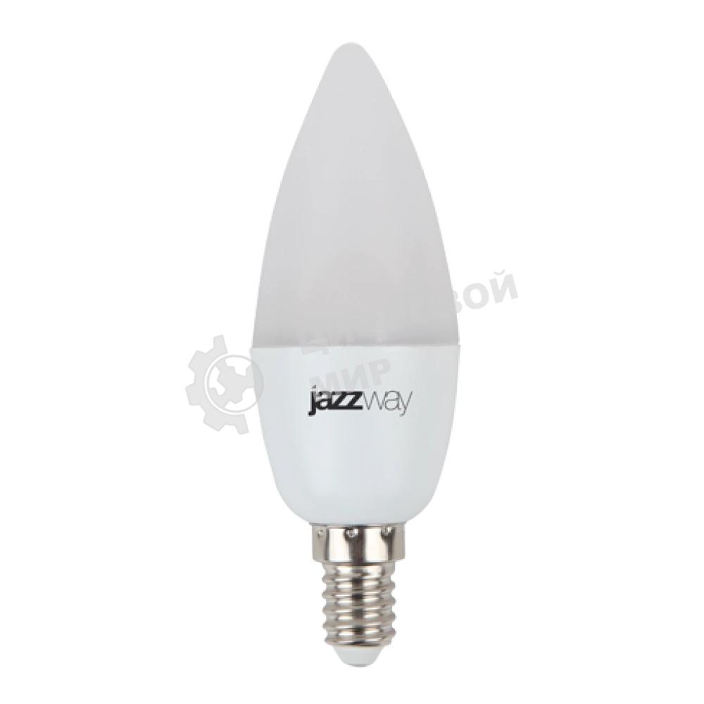 Лампа светодиодная JazzWay PLED-SP C37 7Вт свеча 3000К теплый белый E14 530лм 230В