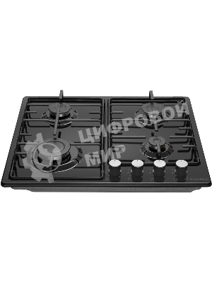 Газовая варочная панель Maunfeld EGHE.64.3STS-EB/G, 4 конфорки, эмалированная сталь, черный