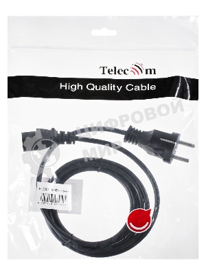 Кабель компьютер - розетка 1,5 м 220V (Европейский стандарт) VCOM/TELECOM