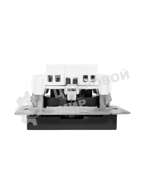 Механизм розетки EKF UP1-SOB-111 16А, с заземлением, со шторками, черный Эпика