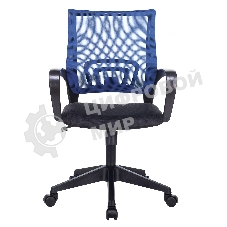 Кресло Бюрократ CH-695N/BL/TW-11 синий/черный, сетка, 120 кг, механизм качания