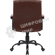 Кресло Defender MADRID коричневый, экокожа, 120 кг, механизм качания