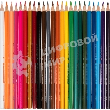 Карандаши цветные Deli EC00220 Color Emotion, трехгранный профиль, липа, 24 цвета, коробка с европодвесом (24шт)