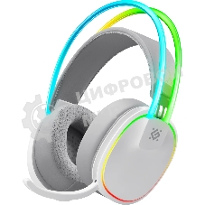 Гарнитура Defender Tsunami белый, беспроводная + проводная, Bluetooth / USB, до 40 ч, подсветка