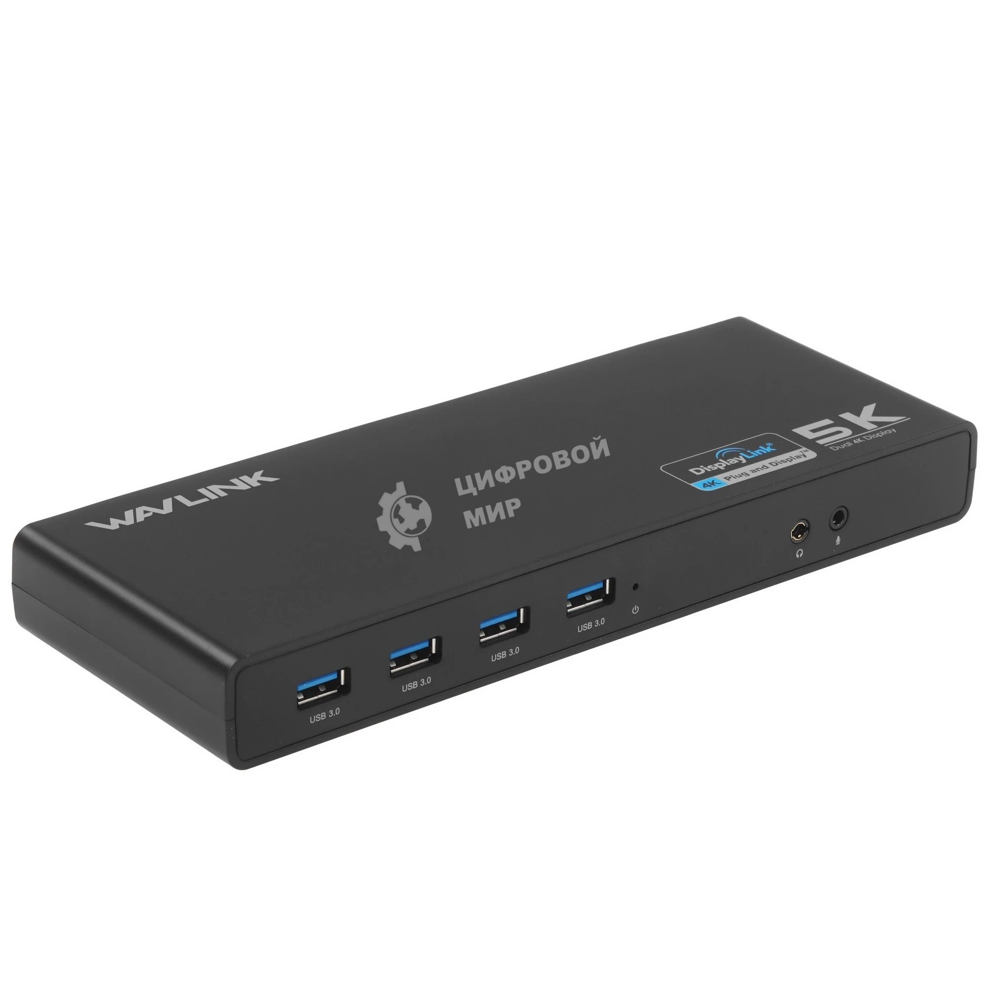 USB-концентратор Docking Station WAVLINK USB-C&USB3.0 Ultra 5K(Dual 4K) Universal Include 20V/2.5A Power Adaper/6xUSB3.0/2xDP 4K 60HZ/2xHDMI 4K 60HZ/1xGigabit LAN/1xAudio In/Out/Not Support Power Delivery