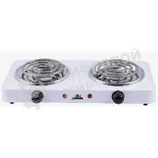 Плитка эл.(2 конф) Добрыня DO-2207W белая (2000Вт) спираль x6, 2000 ВтНапряжение 220 В, 50 Гц5 режимов нагреваДиаметр конфорки: 15 смЗащита от перегреваСветовой индикатор работыРезиновые ножки
