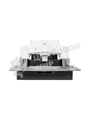 Механизм розетки EKF UP1-SOB-111 16А, с заземлением, со шторками, черный Эпика