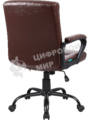 Кресло Defender MADRID коричневый, экокожа, 120 кг, механизм качания