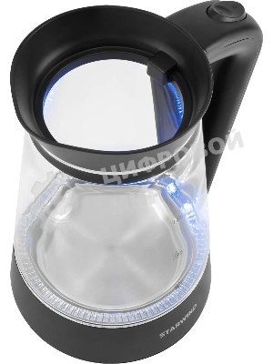 Чайник электрический Starwind SKG2116 1.8 л, 1700 Вт, черный/прозрачный корпус: стекло