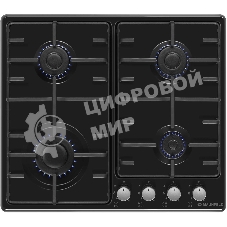 Газовая варочная панель Maunfeld EGHE.64.3STS-EB/G, 4 конфорки, эмалированная сталь, черный