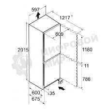 Холодильник Liebherr CBNC 5723-22 001 белый двухкамерный 255/94л морозилка снизу