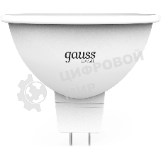 Лампа светодиодная Gauss Elementary 9Вт цок.: GU5.3 софит 12B св. свеч. теп. св./дневн. (упак.: 10 шт) (11519)
