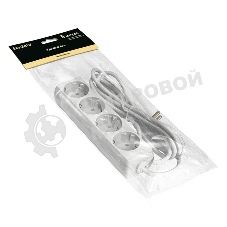 Удлинитель ExeGate ECE-4-5W (EX285818RUS), белый, 5 м, евровилка с заземлением, 4 евророзетки с заземлением, 2200 Вт