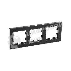 Рамка 3-местная IEK BRITE РУ-3-1-БрЧ (BR-M32-M-K02) металл черный