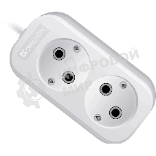 Удлинитель бытовой Defender B220 - 2 роз х 2 м, белый