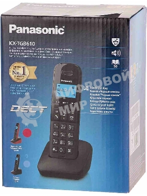 Телефон беспроводной (DECT) Panasonic KX-TGb610RUR, Монохромный, АОН, черный/красный