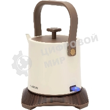 Чайник электрический Hyundai HYK-S2043 0,6 л, 1000 Вт, кремовый/коричневый