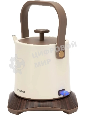 Чайник электрический Hyundai HYK-S2043 0,6 л, 1000 Вт, кремовый/коричневый