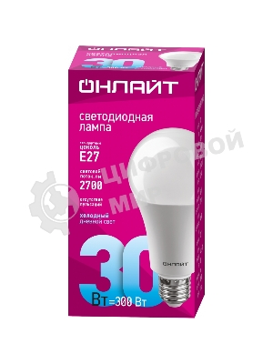 Лампа светодиодная ОНЛАЙТ 61972 OLL-A70-30-230-6.5K-E27