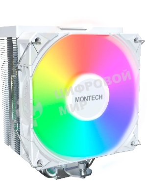 Устройство охлаждения(кулер) Montech NX400 ARGb Soc-AM5/AM4/1200/1700/1851 белый 4-pin 34.17dB Al+Cu 220W Ret (NX400ARGbWH)