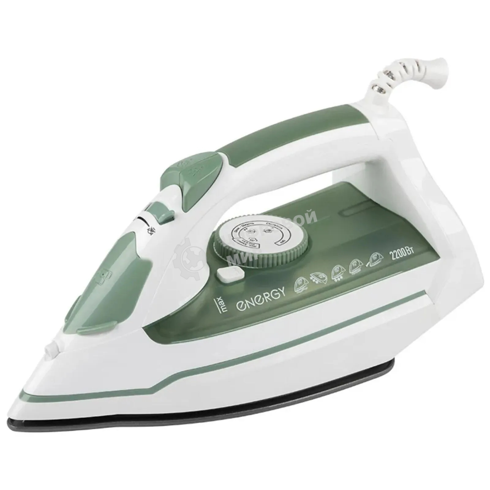 Утюг Energy EN-351 белый/зеленый, 2200 Вт, 20 г/мин, 260 мл