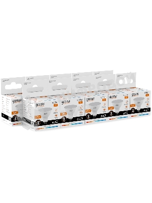 Лампа светодиодная Gauss Elementary 9Вт цок.: GU5.3 софит 12B св. свеч. теп. св./дневн. (упак.: 10 шт) (11519)