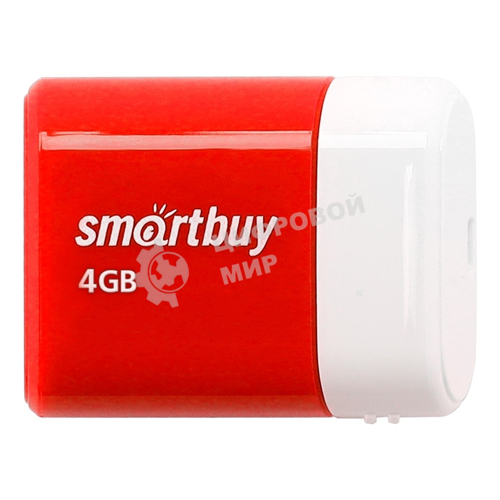 Флешка USB Smartbuy LARA Red (SB4GbLara-R), 4Gb, USB 2.0, R/W 15/5, красный/белый